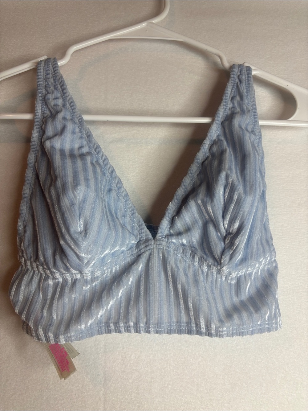 PINK Victoria's Secret Light Blue Striped Bralette